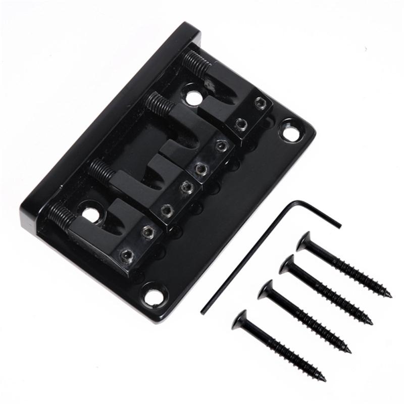 

4 String Bass Guitar Bridge Bass Hardware Guitar Bridges Electric Bass Bridge Metal Texture for Stage Studio Use