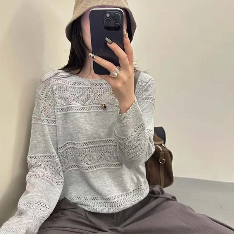 Sweater for Women Autumn Winter Thickened Warm Knitted Stretchy Lace-Up Solid Color Long Sleeve Oversize Tops