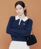 LEE Women Color Block Collar Knit Navy
