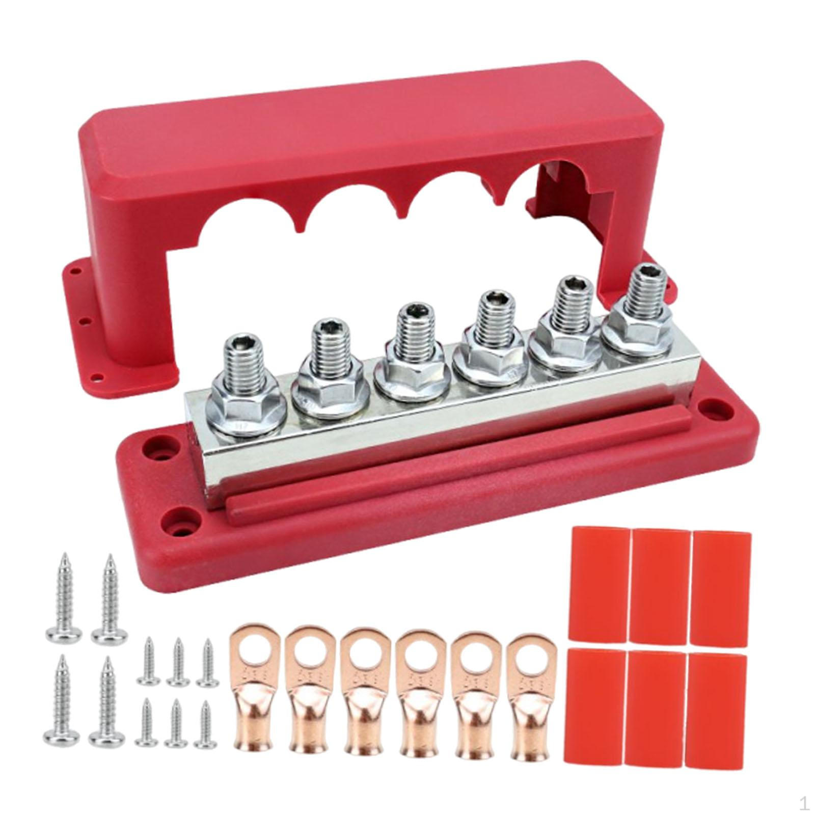 

Bus Bar Power Distribution Block with Cover 600A for Automotive Car Truck Boat RV червоний