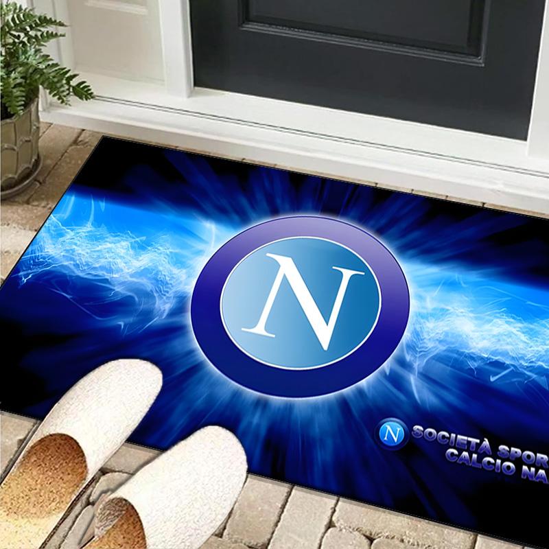 1PC Rug Electric Blue Napoli Logo Carpet, Chair Rug,Area Rug for Office Bedroom Living Rooms Bedroom, Doormat Decor Christmas Fan Gifts