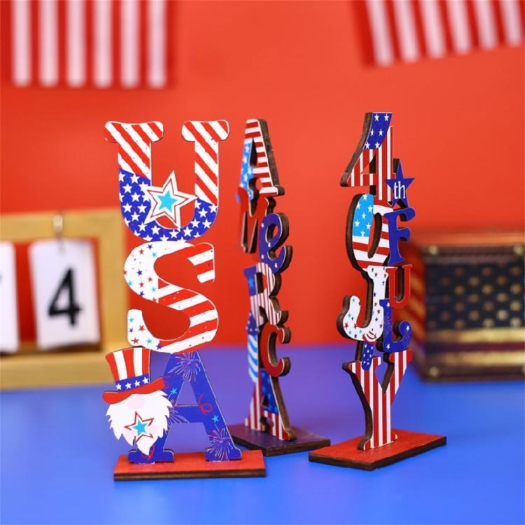 Patriotics Centerpieces 4th of Julys Sign Table Decorations for Bedroom Home