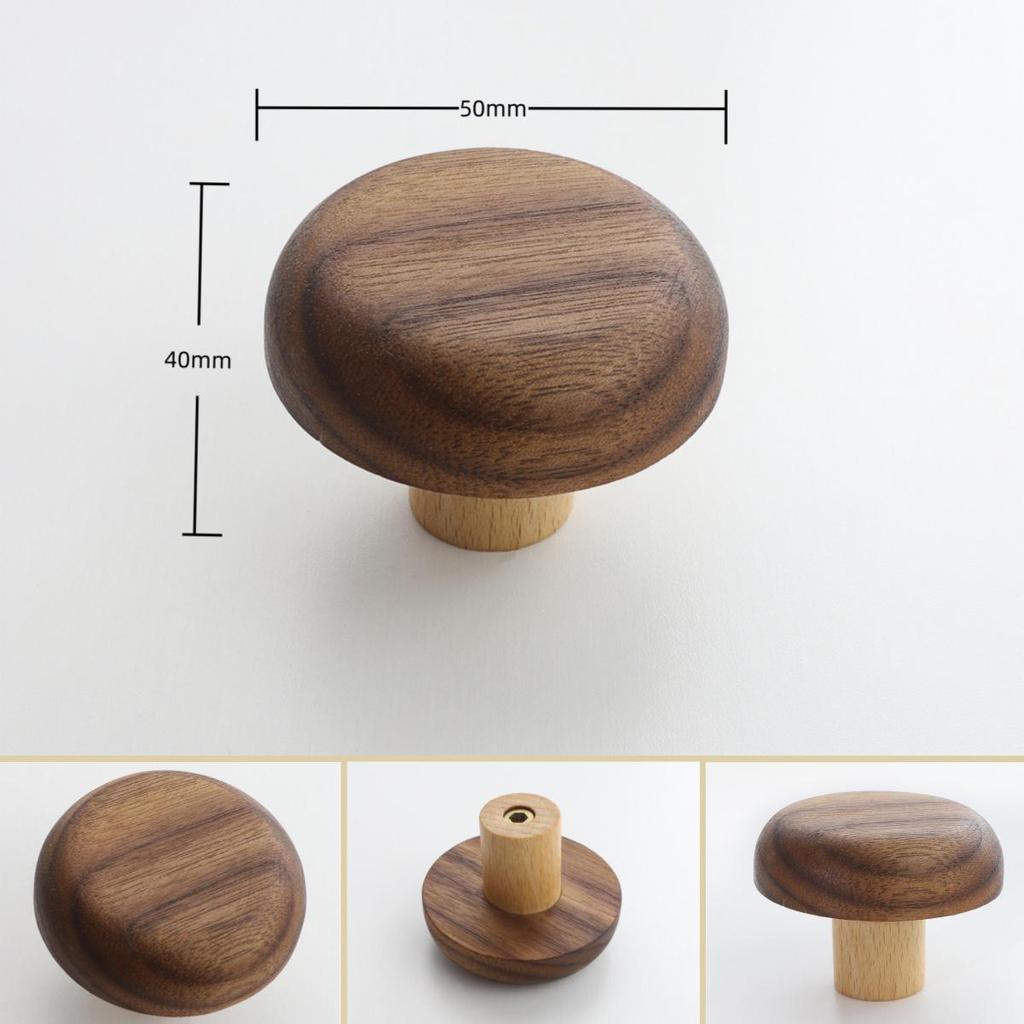 Nordic Solid Wood Bedroom Cabinet with Pebble-Shaped Handles