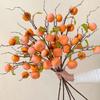 Realistic Artificial Persimmon Branch Handmade Artificial Fruits Branches  Living Room