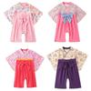 Retro Kimono Summer Baby Girl Boy Clothes Romper Jumpsuit Long-sleeved Bathrobe Newborn Baby Jumpsuits Playwear Cute Costume