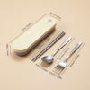 Stainless Steel Cutlery Set Chopsticks Fork and Spoons Set With Organizer Box Holder Portable Travel Tableware Utensils Students