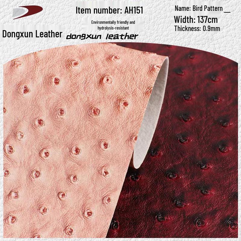 

Экологичная гидролизостойкая ПВХ-кожа с узором под страуса толщиной 0,9 мм для багажа, сумок, мебели, подарочных коробок и ремней