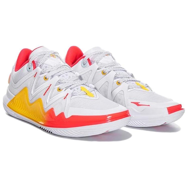 Erke Fearless EP Comfortable Versatile Shock Absorbing Durable Low Top Basketball Shoes Men sneakers White Red Yellow 11124304093-001