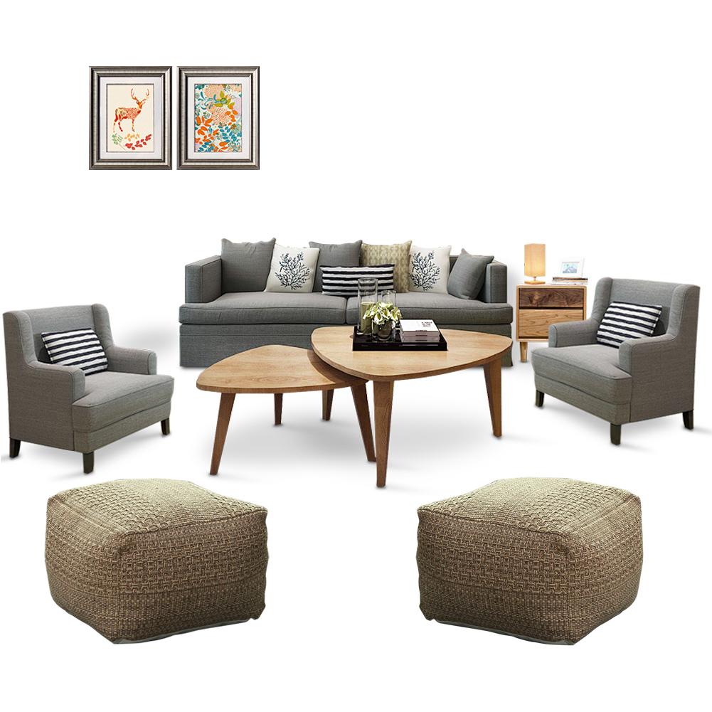 Ottoman Footstool Nordic Style Square Pouf Multifunctional Square Floor Cushion for Living Room Bedroom