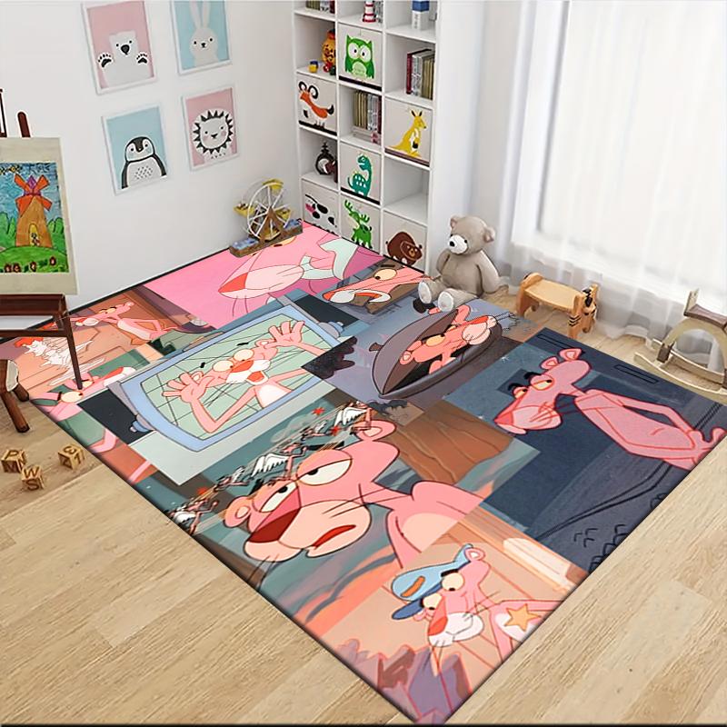 Pink Panther Moments Carpet Rug Soft Washable Antislip Home Living Room Sofa Mats Personalized Christmas Rug