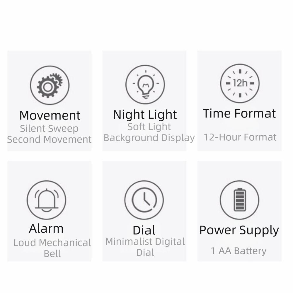 Creative Retro Alarm Clock Super Loud Bell Alarm Clock Time Planning Clock Time Management Tool