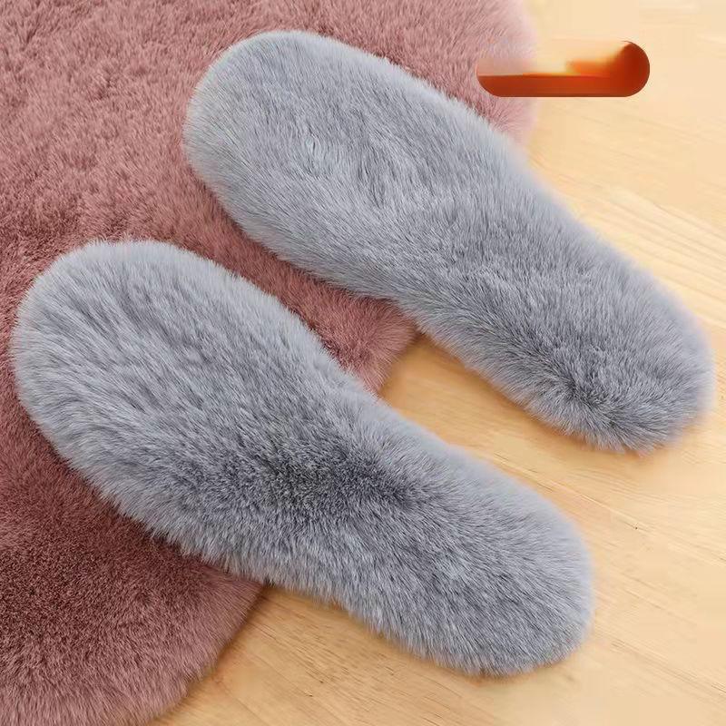 Einlegesohle Verdickte Nachahmung Kaninchenfell Winter Warm Plus Samt Kalt Plüsch Menschen Winter Männer und Frauen Einlegesohlen