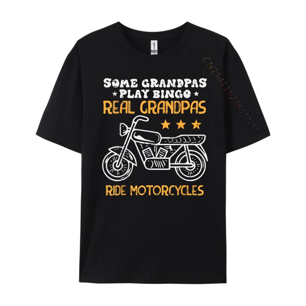 Some Grandpas Play Bingo Real Ride Motorcycles Biker Gag Men Oversized T Shirt Couples Anime Camisetas Hombre Punk Style