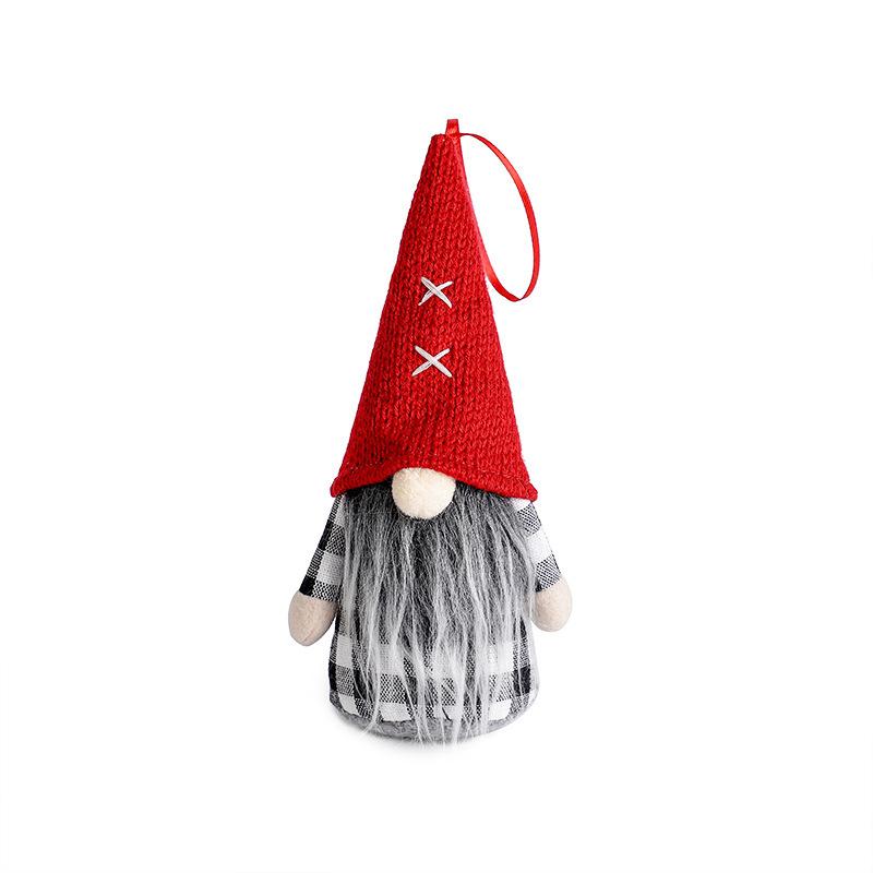 Christmas Nordic Plaid Cloth Faceless Rudolph Christmas Tree Small Pendant, Doll, Doll Small Gift Pendant
