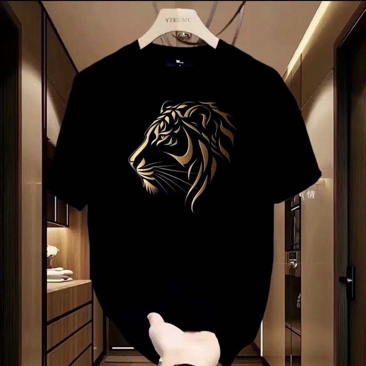 

Hip hop vintage100% cotton cartoon print short sleeve T-shirt men s spring and summer new loose half sleeve top S