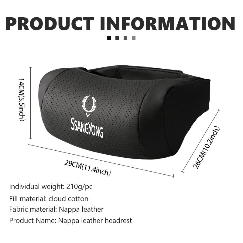 Car Neck Pillow Protector Seat Headrest Soft Neck Cushion Support For SsangYong Actyon Tivoli Rodius M200 Chairman Sport Korando