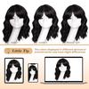 Short Wave Bob Wigs for Women with Bangs Medium Lenth Synthetic Natural Hair Wig for Daily Party Use