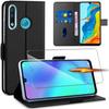 Case for Huawei P30 Lite - Set of 2 Tempered Glasses - Black - Anti-Scratch - Elegant - Semi-rigid