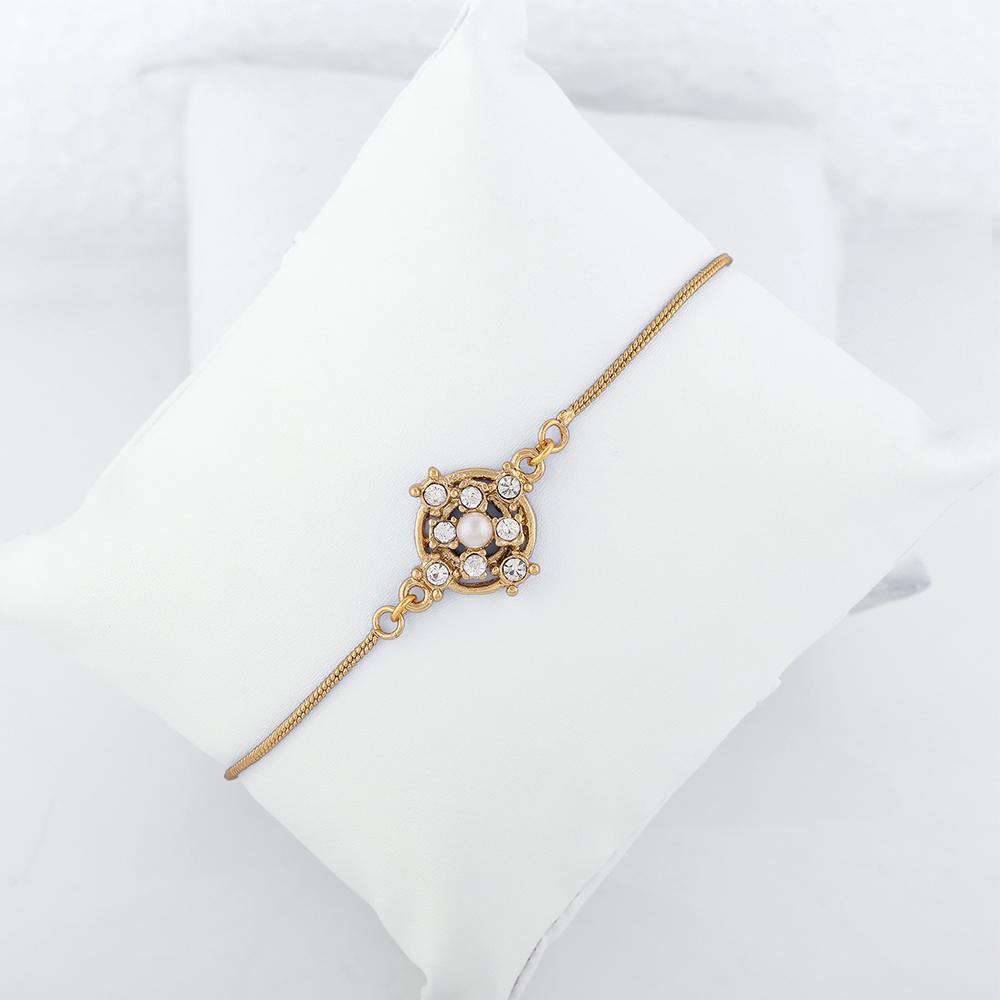 

Estele Gold Plated Gold Plated Jewel Art Designer Браслет с кристаллами для женщин