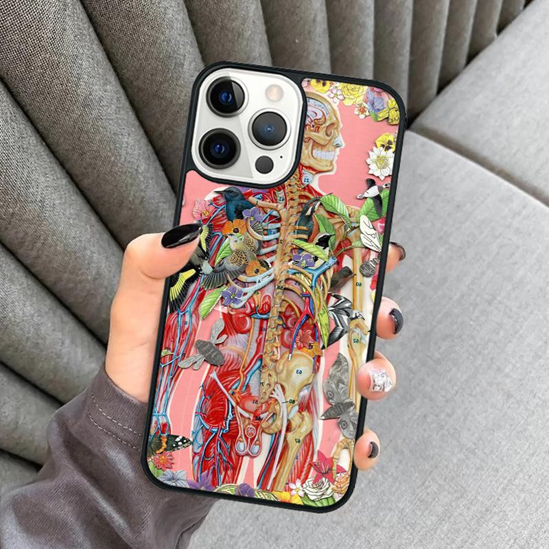 Human Brain Art Phone Case For iPhone 17 Air 16 16e 15 13 14 Pro Max 11 12 Plus 2022 MAX Shell Cover Coque