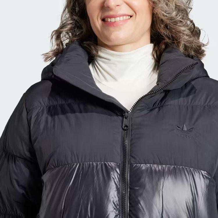 Adidas Originals Regen Long Down Jacket With Hood Women Outerwear Black II8487