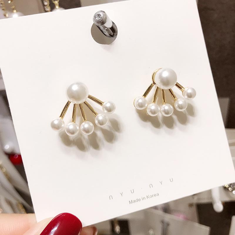 Heart Round Imitation Pearl Butterfly Leaf Tulip Flower Drop Earrings Women Wedding Geometry Jewelry Trend Creative Accessories