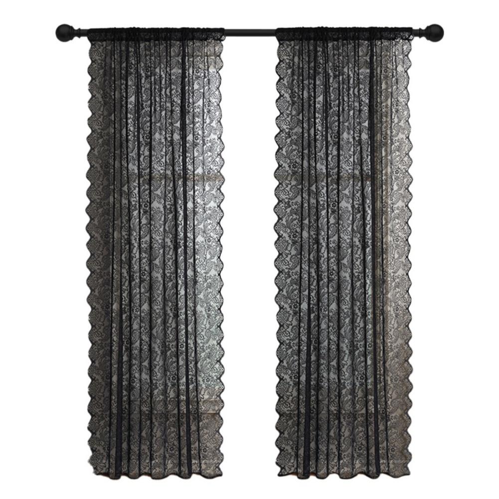 

2 шт. Винтажная кружевная марлевая занавеска сетка полупрозрачный карниз для штор через занавеску 150*200cm