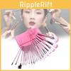 Makeup Brush Kit 22p With Portable Pink Brush Roll For Blending And Detail Work