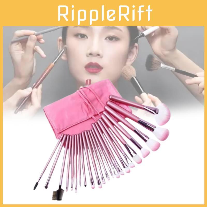 Make-up Pinselset 22tlg. Mit Tragbarer Rosa Pinselrolle Zum Verblenden Und Für Detailarbeiten