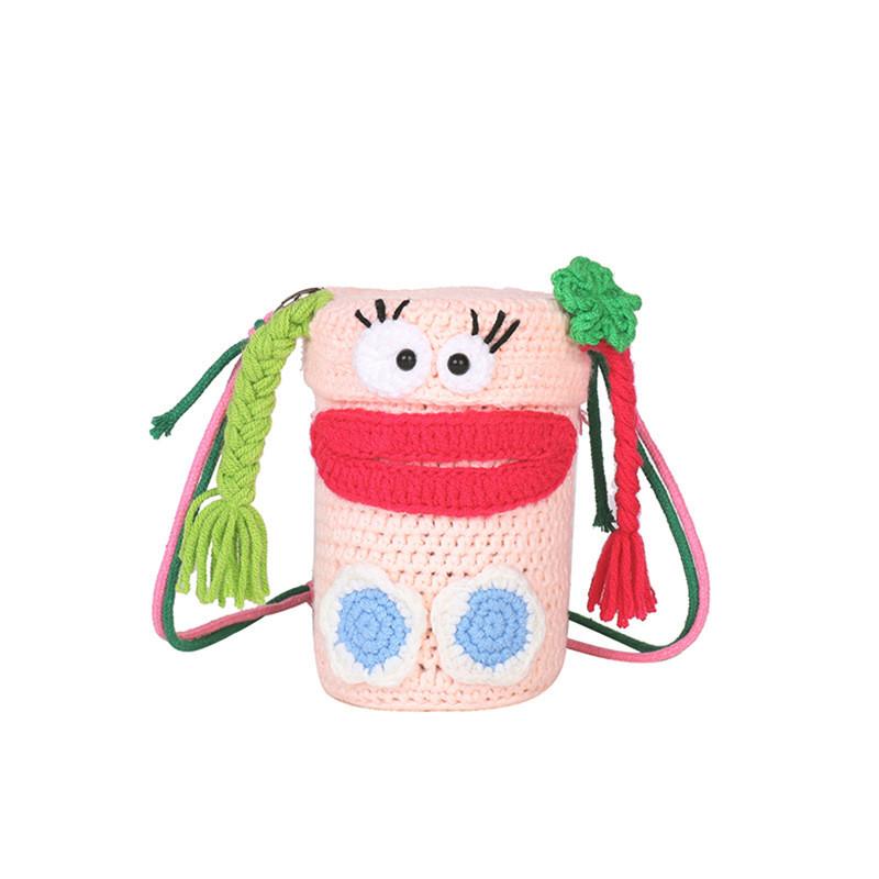 Kids Animal Knitted Carryall With Polyester Lining For Daily Use