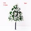 5pcs Plastic Mini Snow Pine Model Trees Green Winter Snow Scene Tree High Quality DIY Crafts