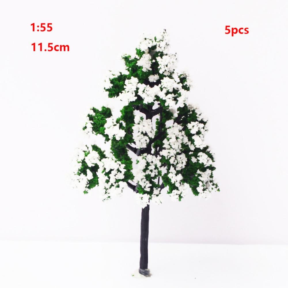 5pcs Plastic Mini Snow Pine Model Trees Green Winter Snow Scene Tree High Quality DIY Crafts