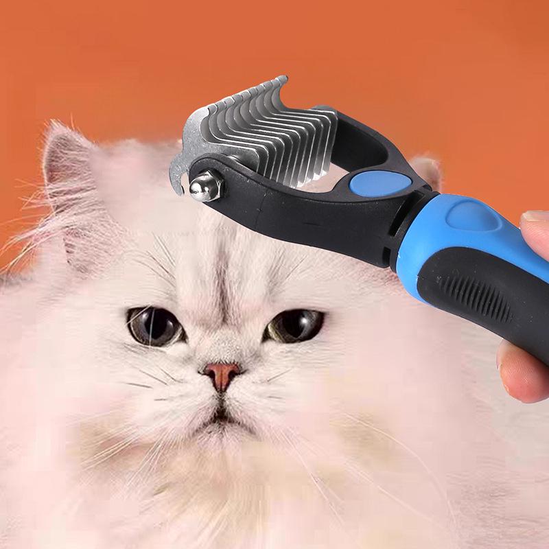 Pente Desembaraçador: Escova de Grooming para Animais de Estimação de Dupla Face para Gatos e Cães