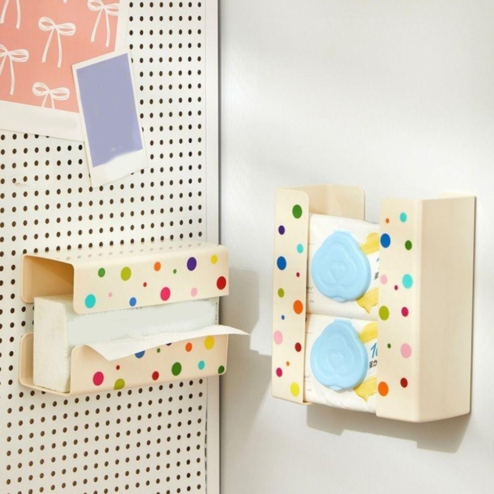 Plastic Magnetic Tissue Storage Box Punch-free Dopamine Wet Wipes Storage Box Wall Mounted Large Capacity Paper Towel Dispenser