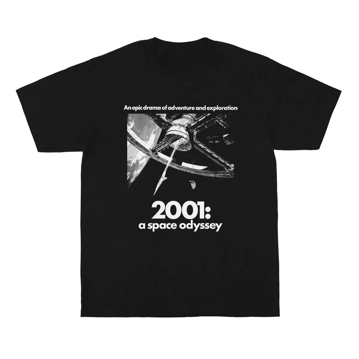 

Unisexs Tshirt 2001 A Space Odyssey T Shirt Movie Stanley Kubrick SiFi Cotton Washed Unisexs Clothing Short Sleeve Printed Shirt M
