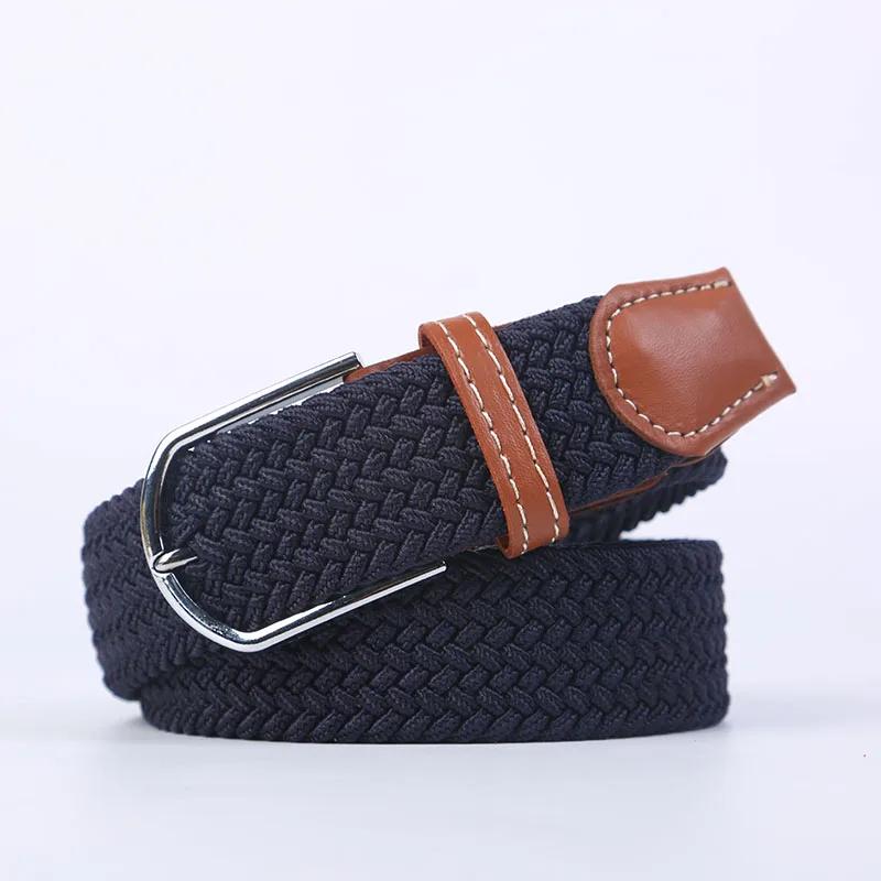 107/120/130cm UNISEX Rahat Örme Pin Tokalı Kadın Kemer Dokuma Kanvas Elastik Genişletilebilir Örgülü Streç Kot Kemerler Erkekler için