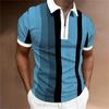 Men's striped polo shirt, short sleeved T-shirt, men's breathable top, business collar streetwear, high-quality luxury brand