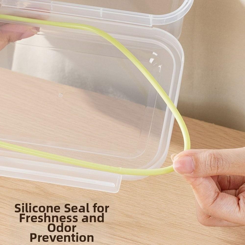 Portable Clear Refrigerator Storage Box Sealed Stackable Trasparent Crisper Rectangular Fresh-Keeping Box