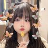 2pcs Rhinestone Hair Clip Set Colorful Butterfly Kids Bangs Clip Kids Barrettes  Birthday Gift