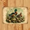 Vintage Metal Poster Duck Farmer Barn Wall Art For Bar Garage