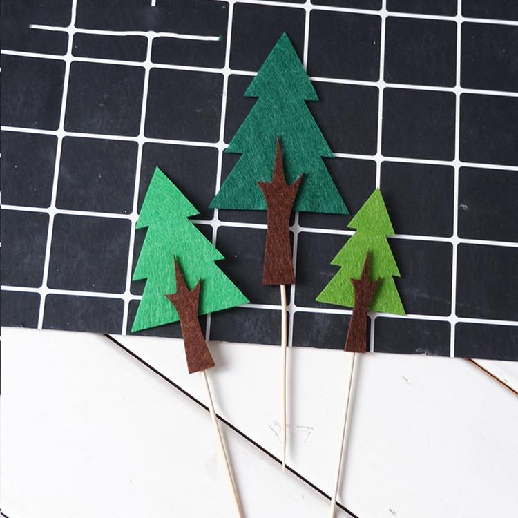 1-7pcs New Forest Animal Cake Card Inserts Christmas Santa Birthday Cake Banners Cake Decorating Inserts Cupcake Inserts