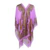 Women Summer Beach Bikini Cover Up Loose Chiffon Blouse Shawl Scarf with Buttons