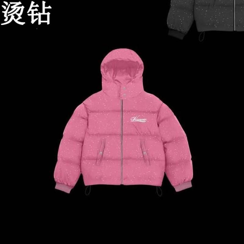 Giacca con cappuccio in cotone alla moda invernale con stampa di lettere Hip Hop Streetwear Unisex
