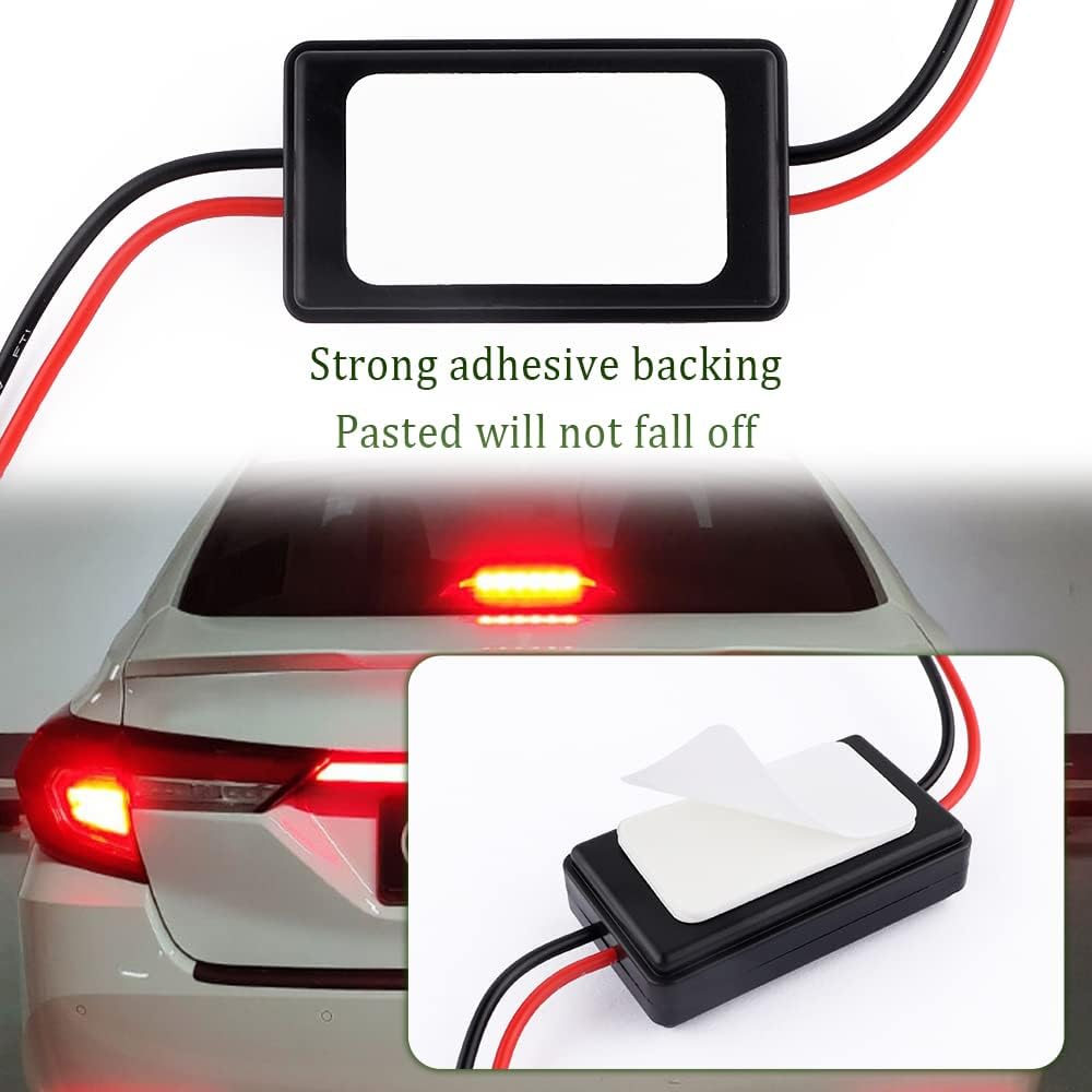 2PCS 6V-30V GS-100A LED Brake Light Flasher With Pre-Wired,Universal Pulsing Strobe Flashing Module Controller For Most Motorcycles Cars Trucks SUVs