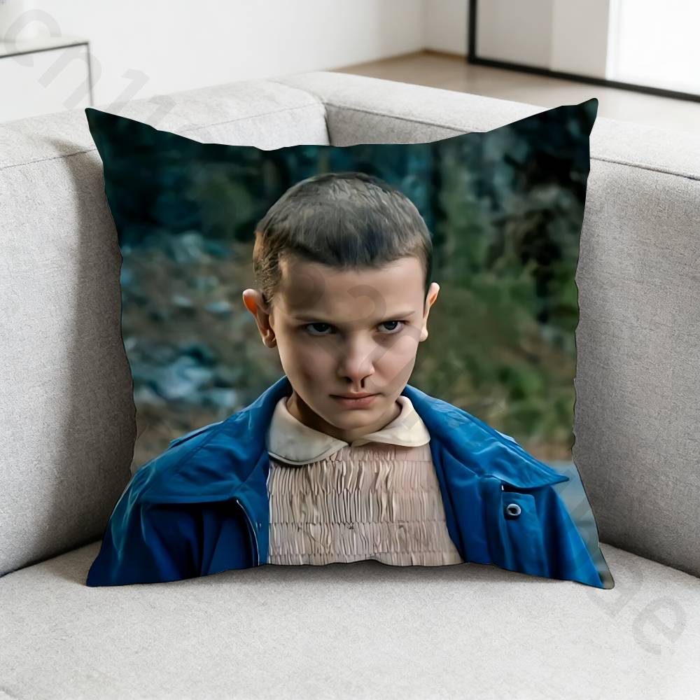 MMillie Brown Stranger Pillow Case Square DoubleSided Printing Short Plush Sofa Cushion Cover Bedroom Bedside Pillow