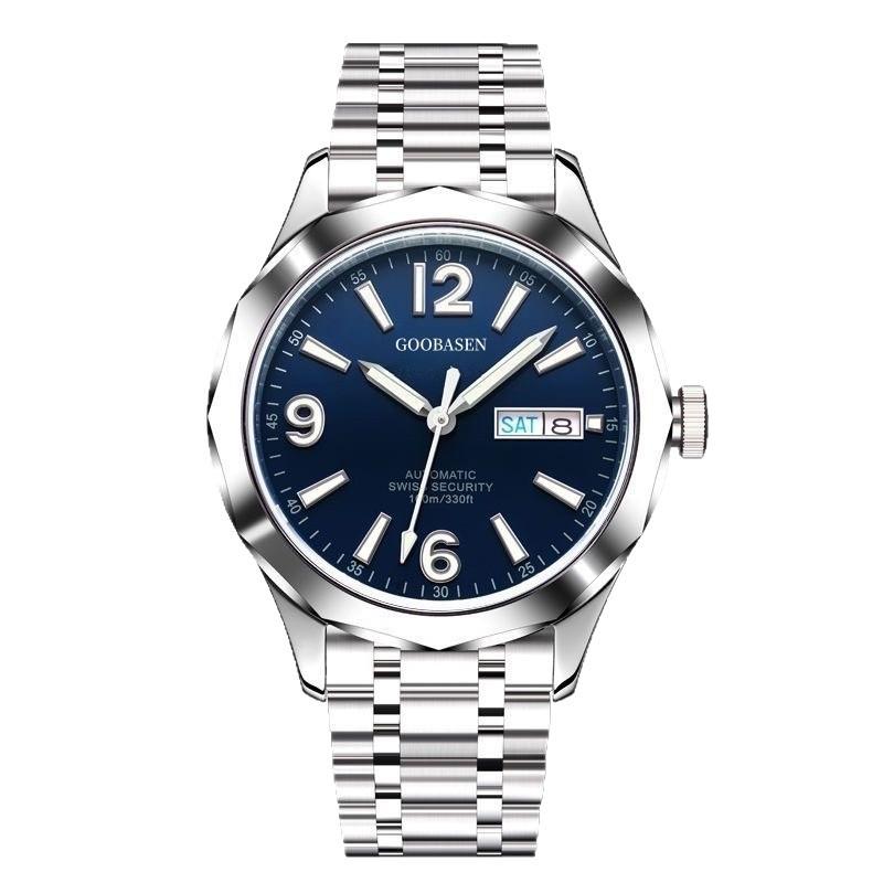 Gubaisen Men's Waterproof Quartz Watch with Calendar Feature