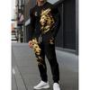 Moda Masculina Estampado de León 3D/Conjunto Deportivo de 2 Piezas/Camiseta de Manga Corta y Pantalones/Conjunto Deportivo Cómodo de Verano