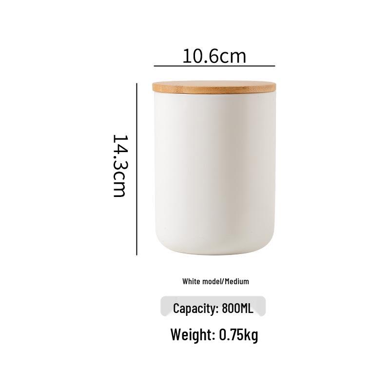 Nordic Ceramic Sealed Tea and Cereal Storage Canister for Kitchen