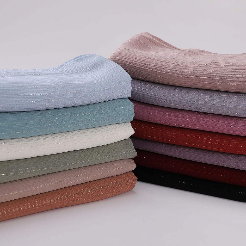 Women Big Size Plain Solid Cotton Rayon Crease Hijab Scarf Lady High Quality Wraps and Shawls Musulman Headband Islamic Turban