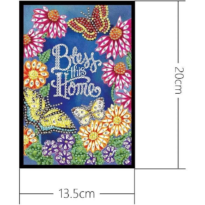 

Блокнот 5D с алмазной мозаикой, искусство, сделай сам, бабочка и цветок, обложка «Благослови этот дом», кристальная вышивка крестом, наборы алмазов специальной формы, для письма